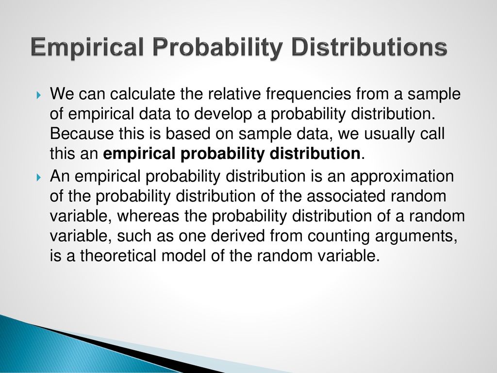 Empirical Probability Distributions