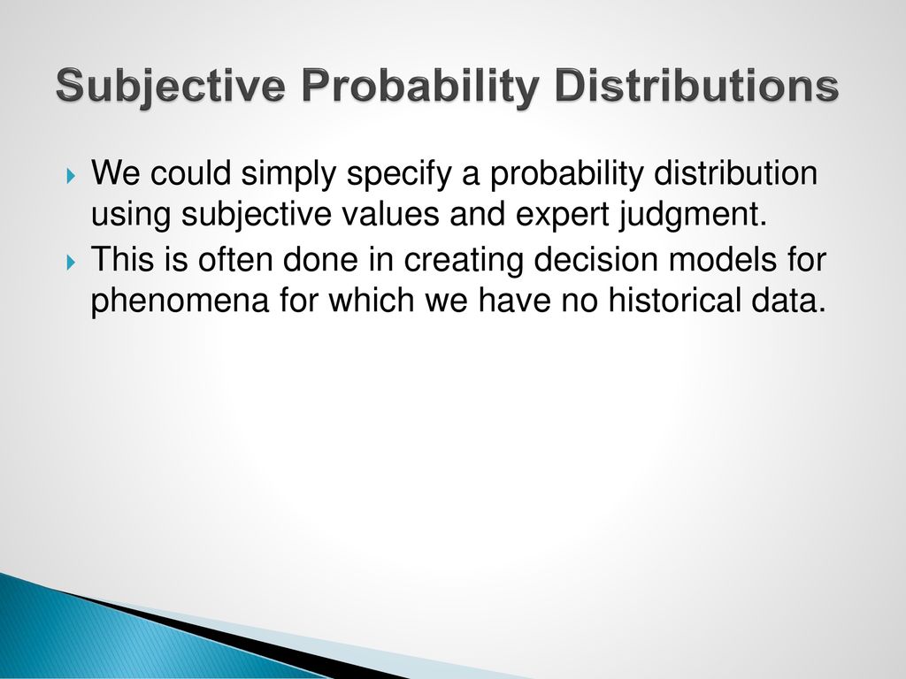 Subjective Probability Distributions