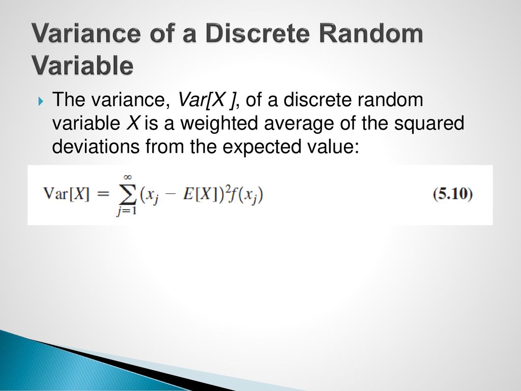 Variance of a Discrete Random Variable