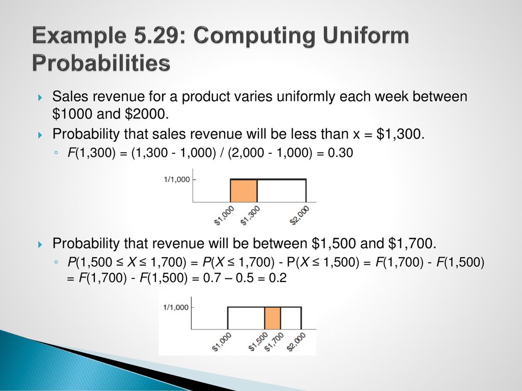 Example 5.29: Computing Uniform Probabilities