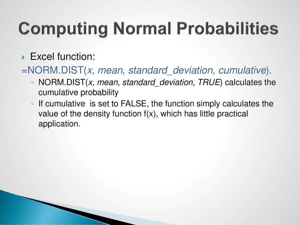 Computing Normal Probabilities