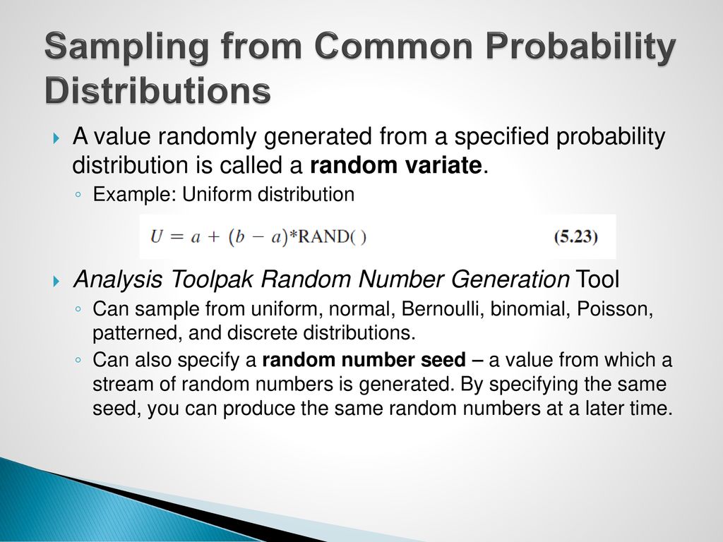 Sampling from Common Probability Distributions