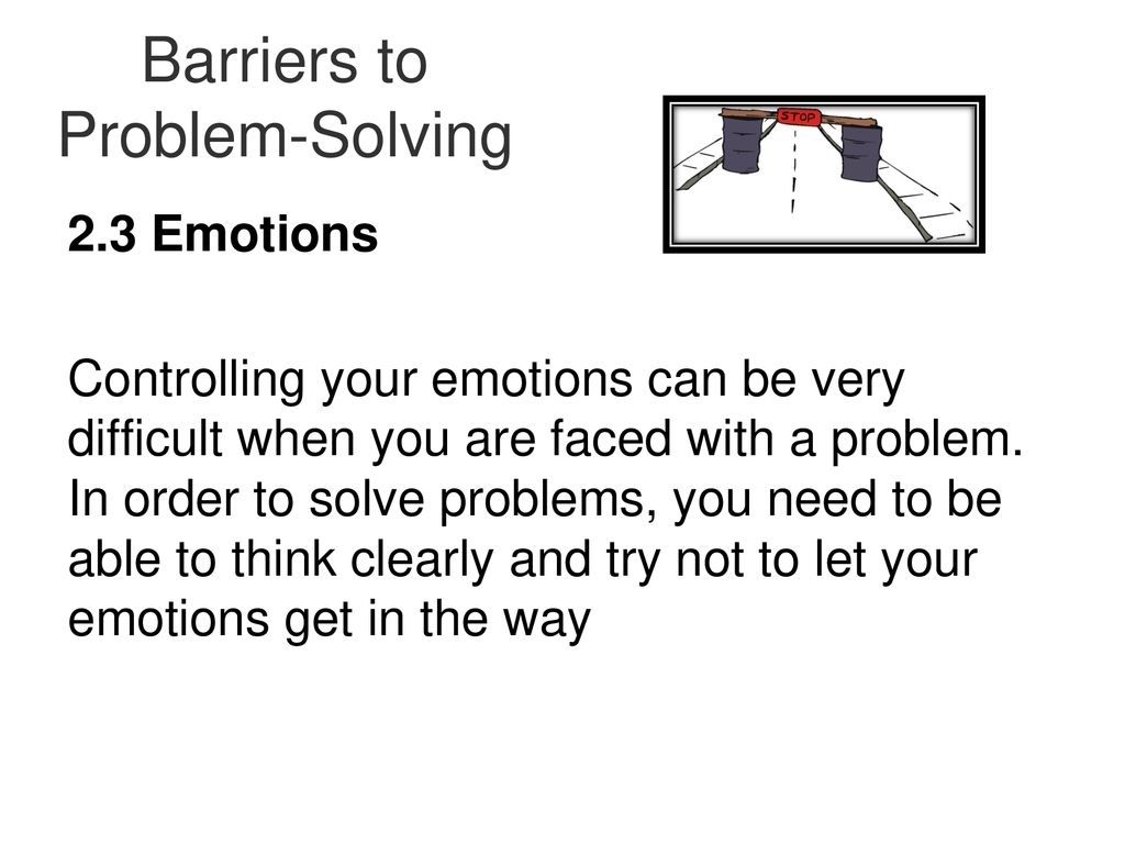 barriers of problem solving