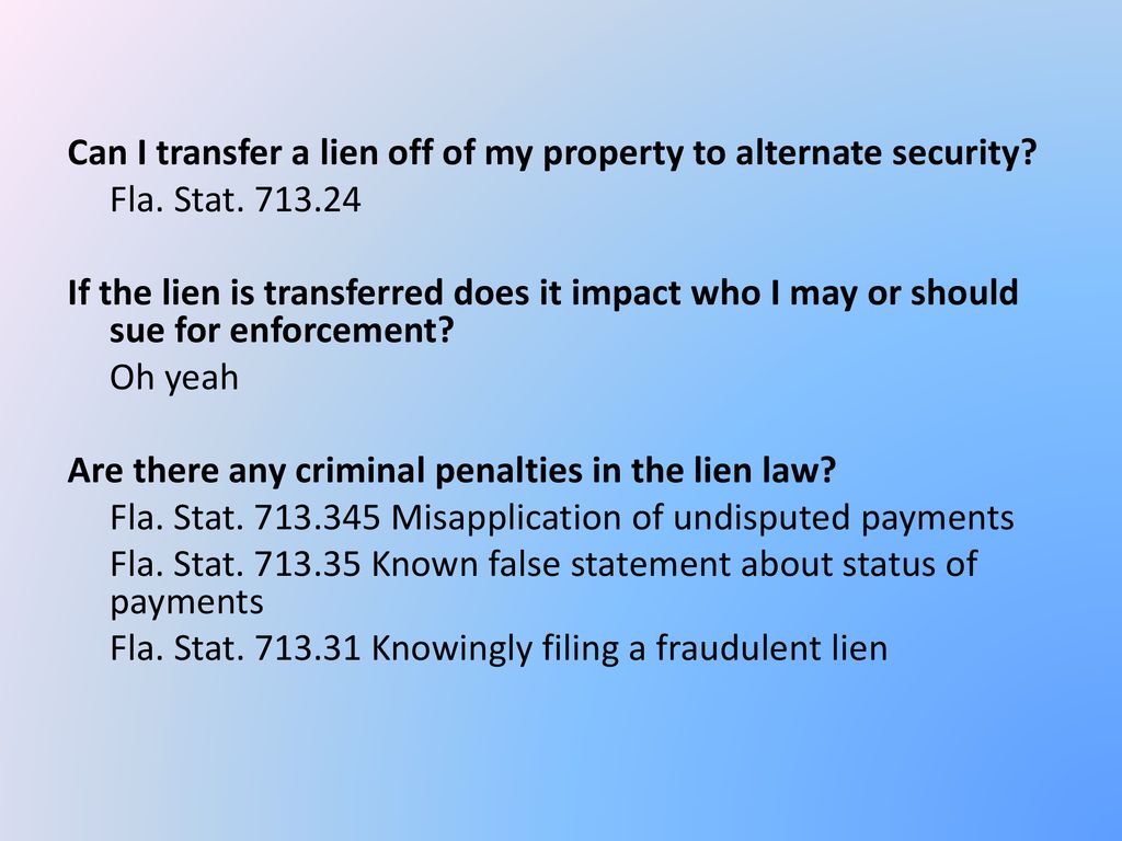 Construction Liens for Building Officials ppt download