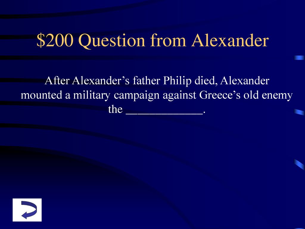 $200 Question from Alexander
