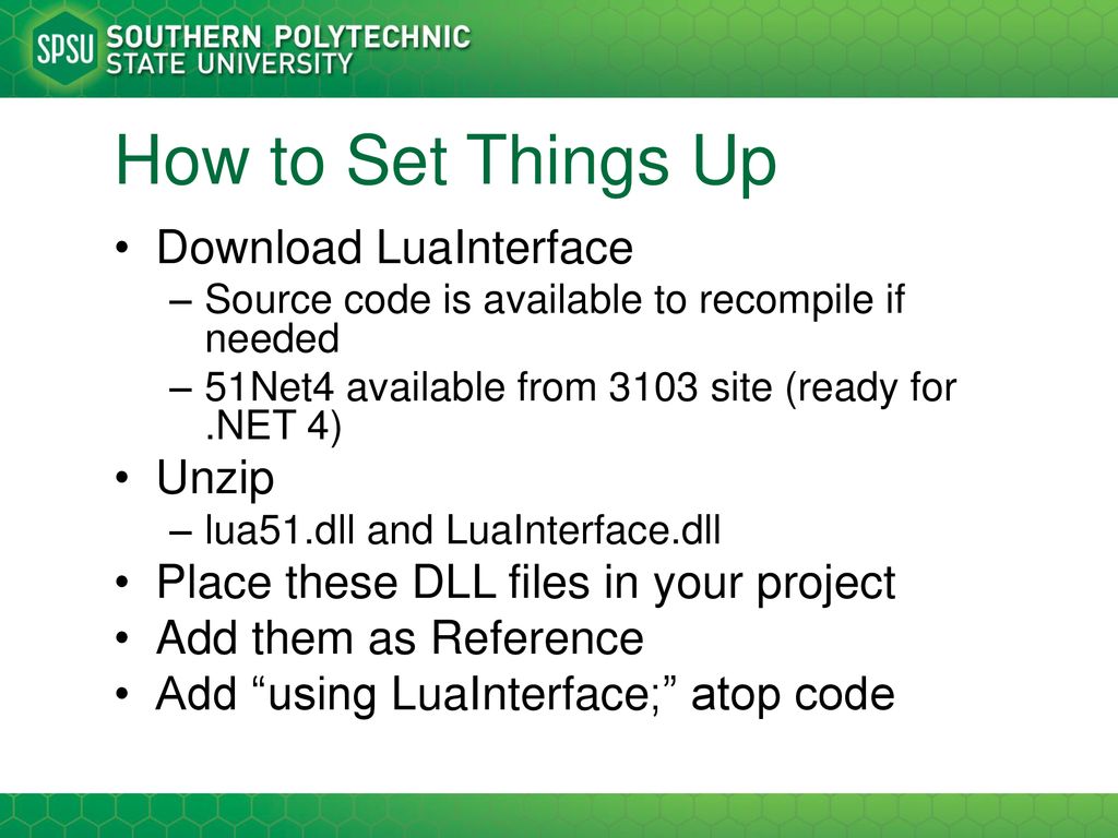 Lua scripting in c ppt download