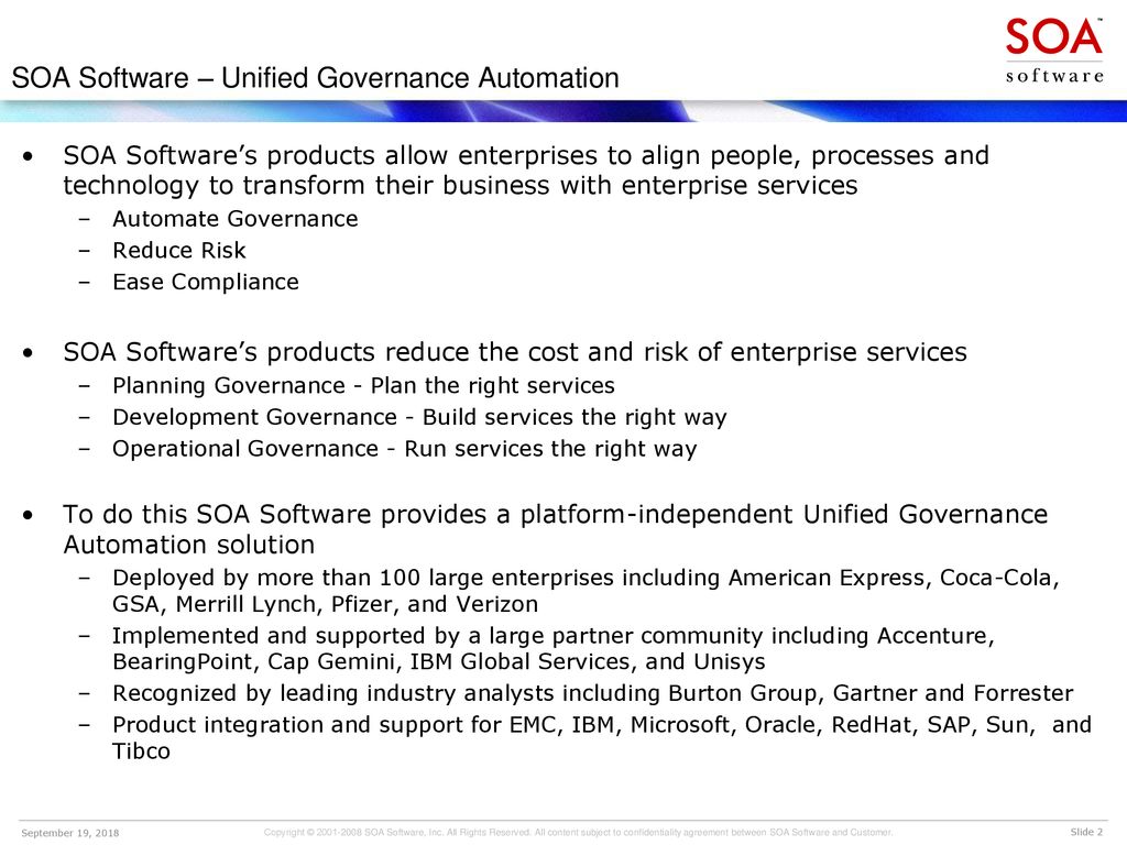 Ian Goldsmith VP, Product Management, SOA Software ppt download