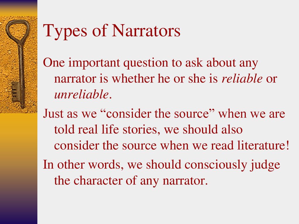 Point of View is a literary term which relates to who the narrator in a