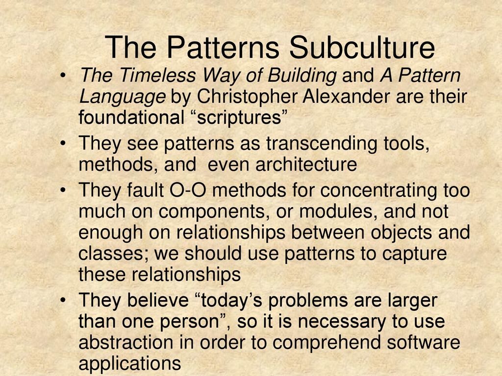 The Patterns Subculture