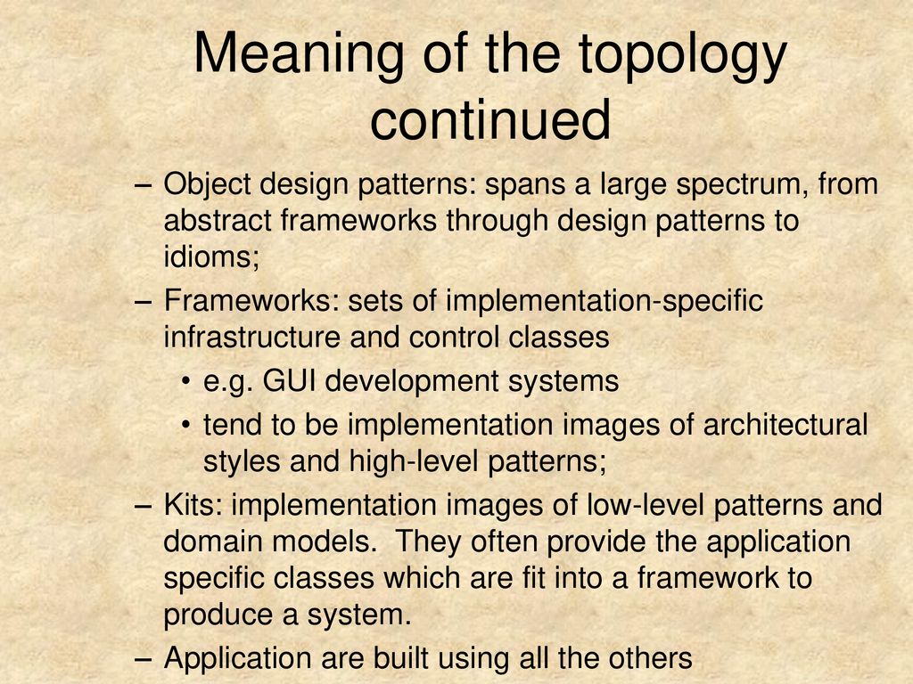 Meaning of the topology continued