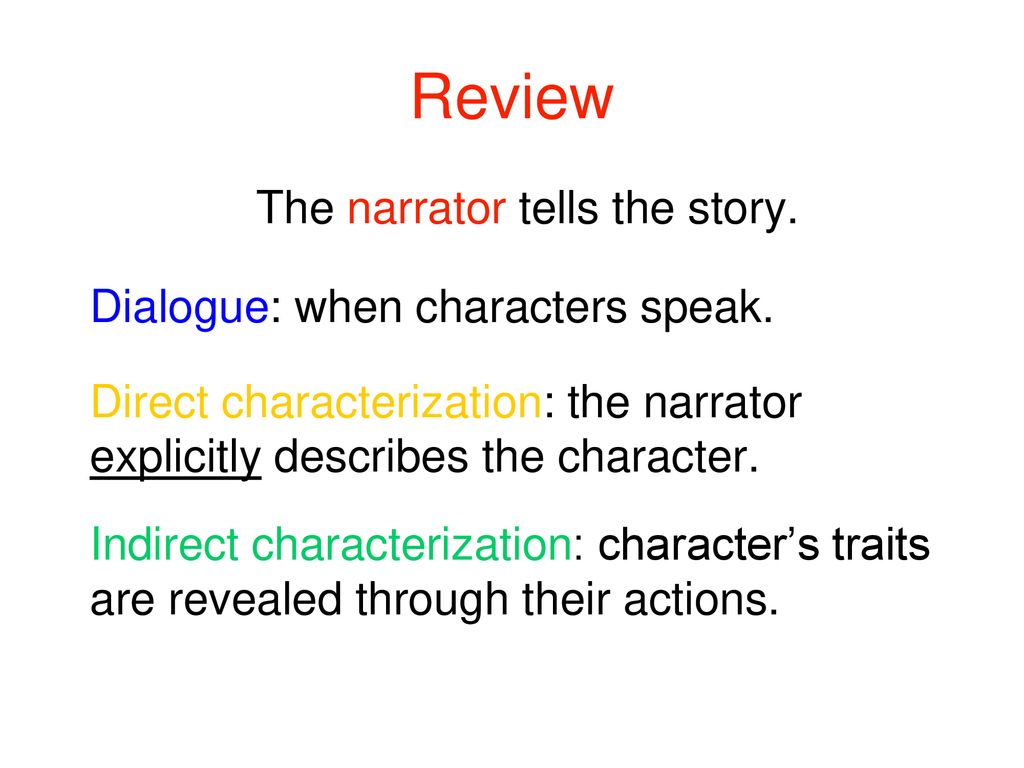 Characterizations Indirect and Direct. ppt download