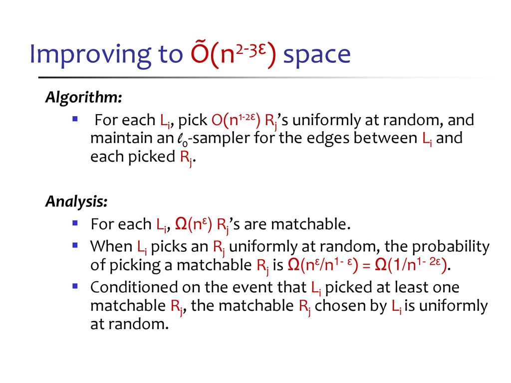 Approximate Matchings In Dynamic Graph Streams Ppt Download