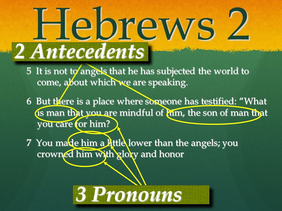 Hebrews 2 2 Antecedents 3 Pronouns