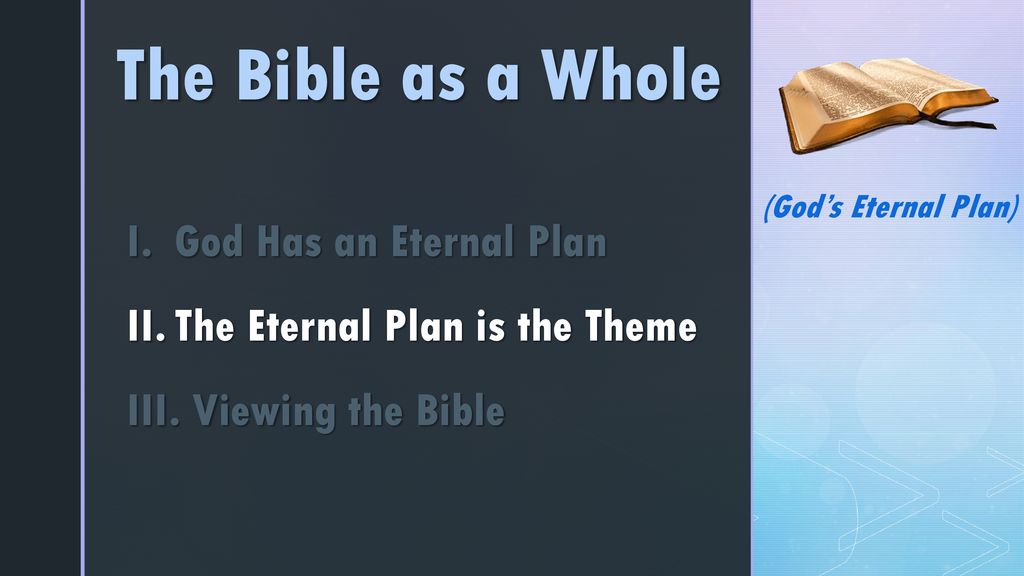 The Bible as a Whole God Has an Eternal Plan