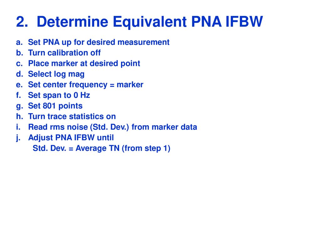 2. Determine Equivalent PNA IFBW