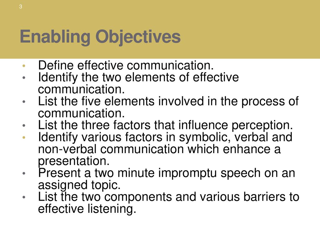 three factors of communication