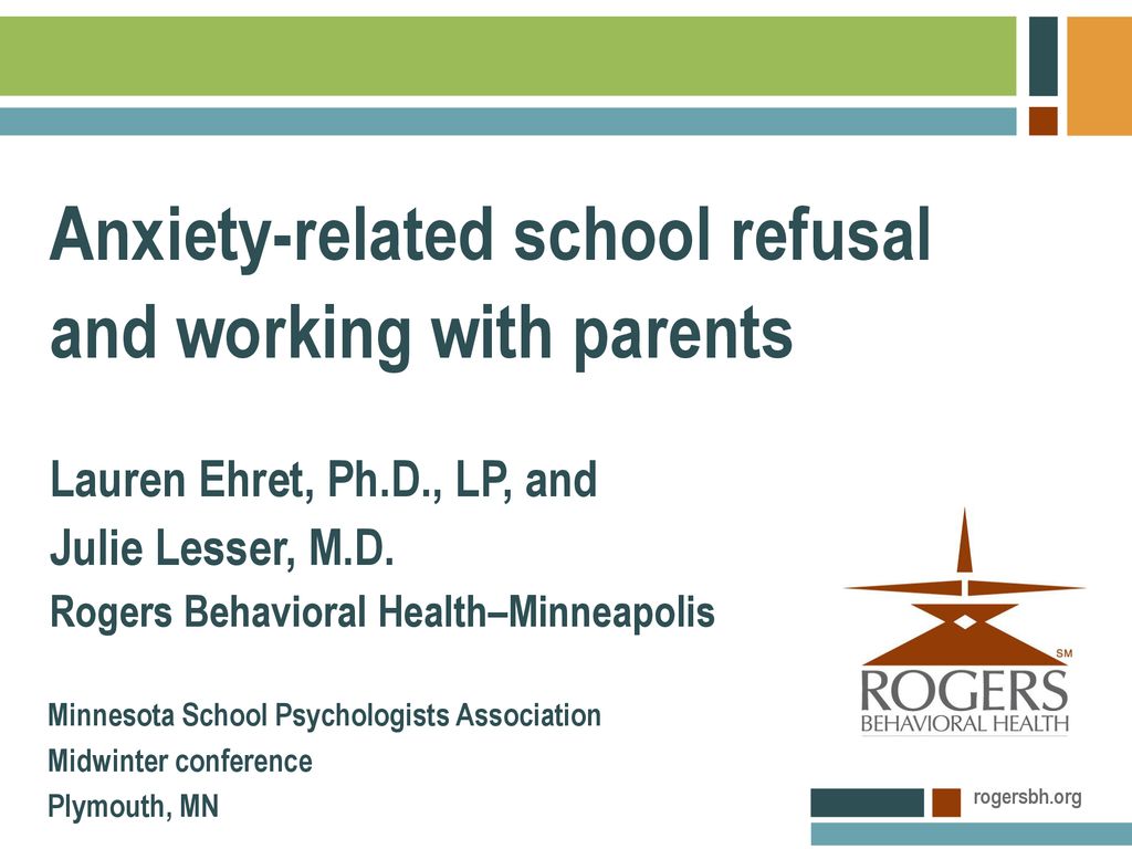 Anxiety-related school refusal and working with parents