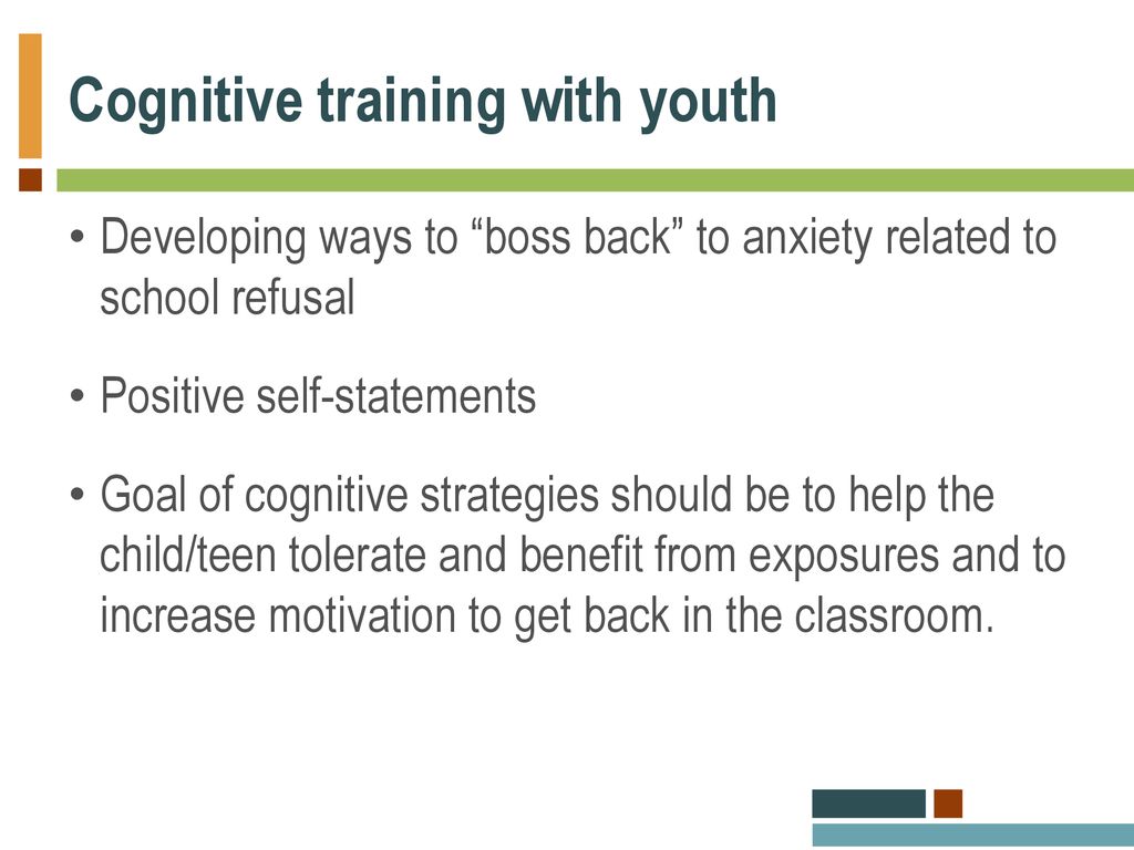 Cognitive training with youth