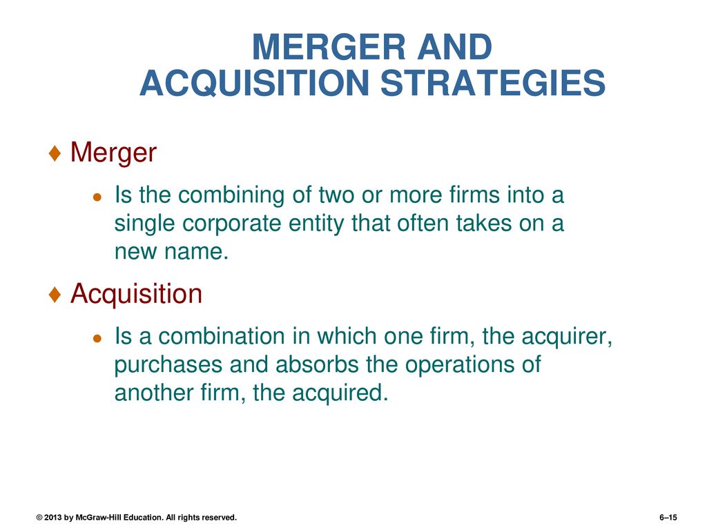 MERGER AND ACQUISITION STRATEGIES