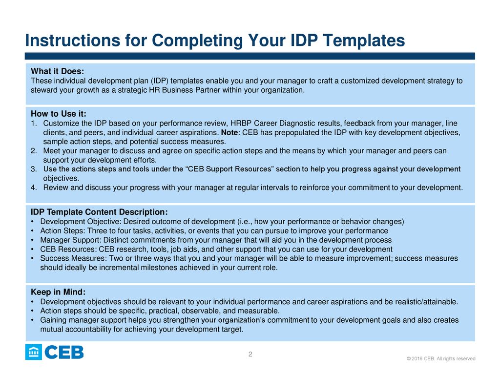 HR Business Partner Individual Development Plans - ppt download