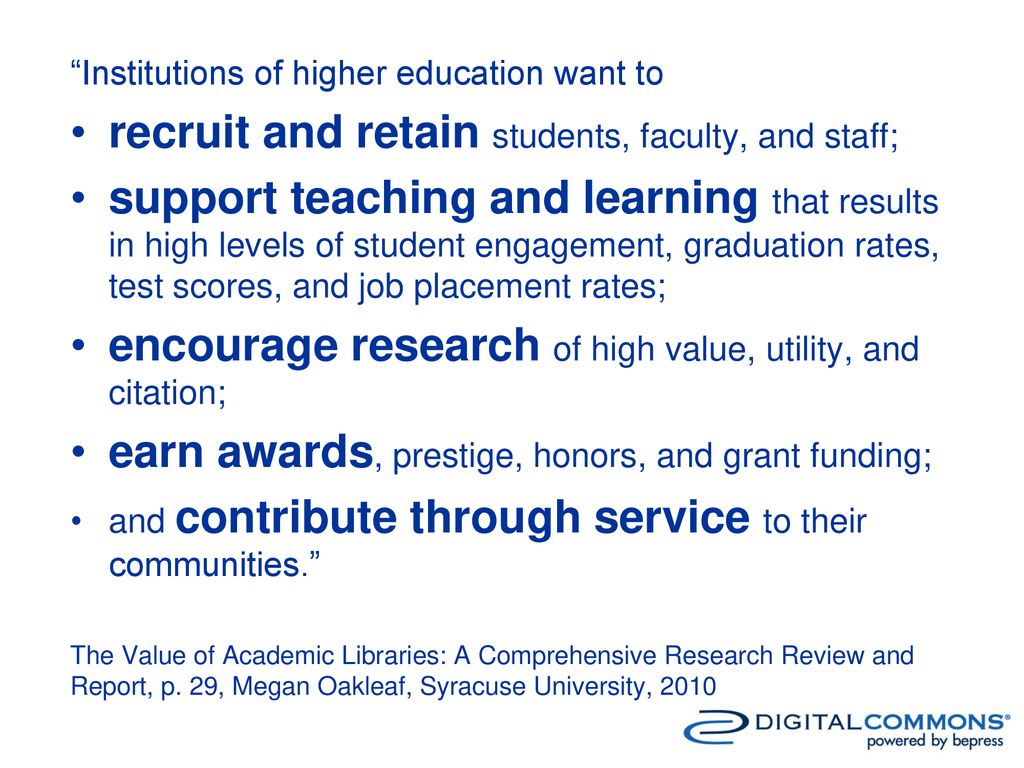recruit and retain students, faculty, and staff;