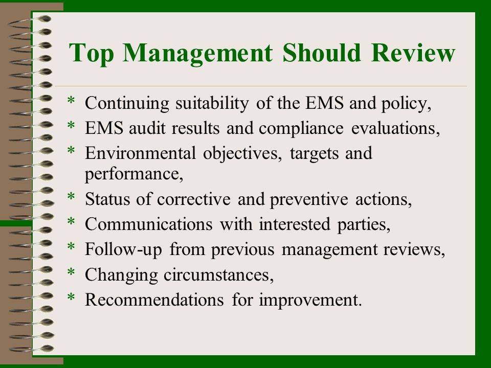 Top Management Should Review