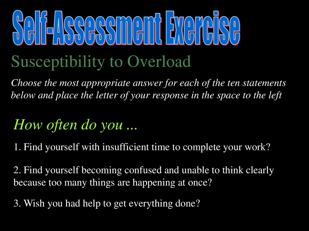 Self-Assessment Exercise