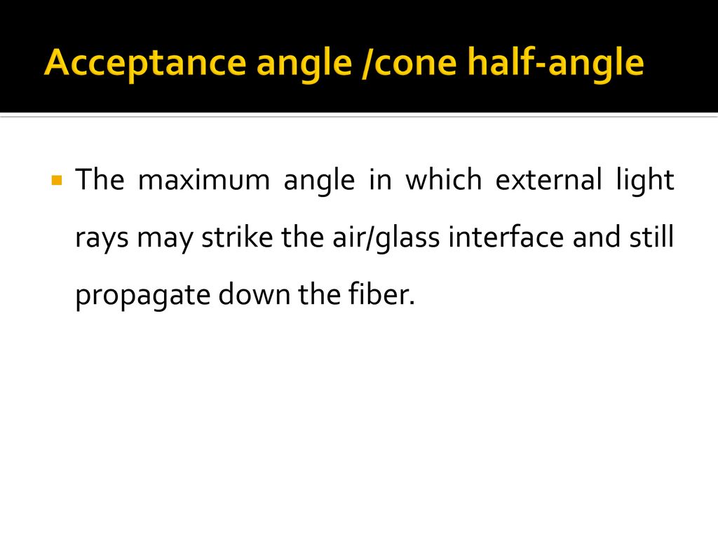 Acceptance angle /cone half-angle