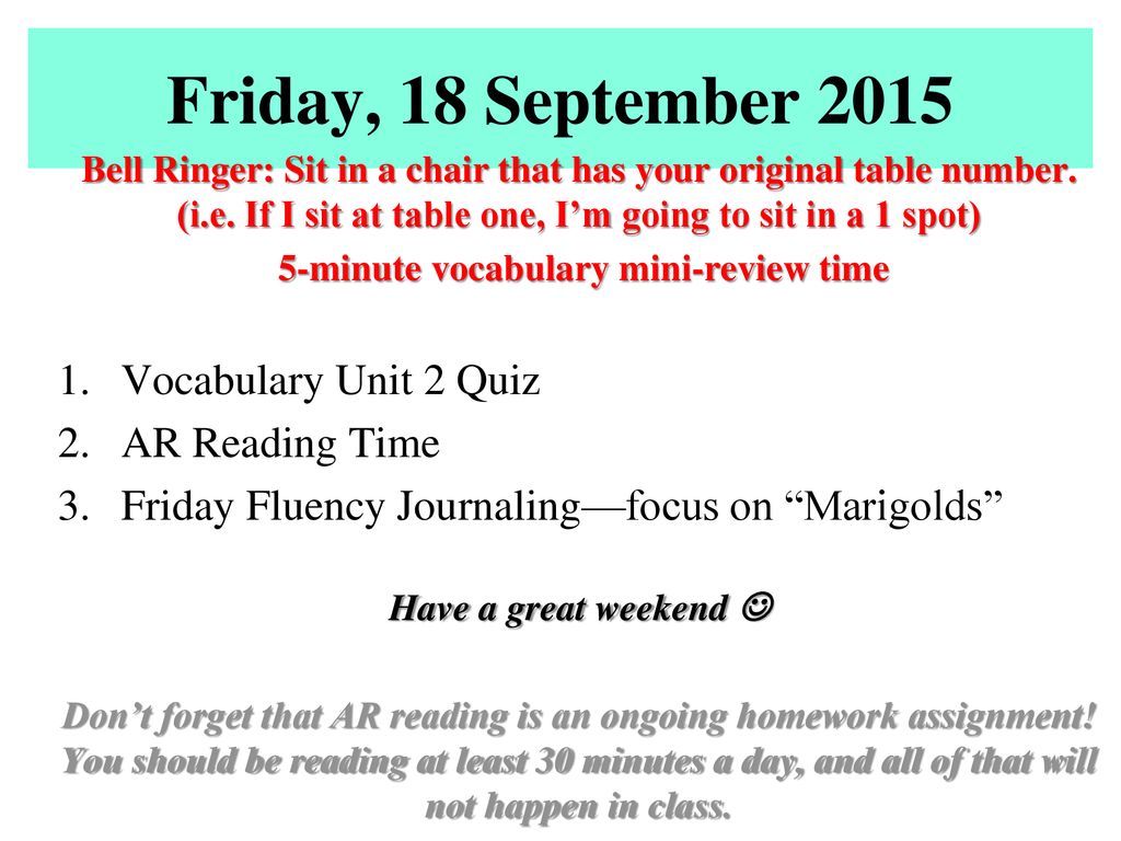 5-minute vocabulary mini-review time