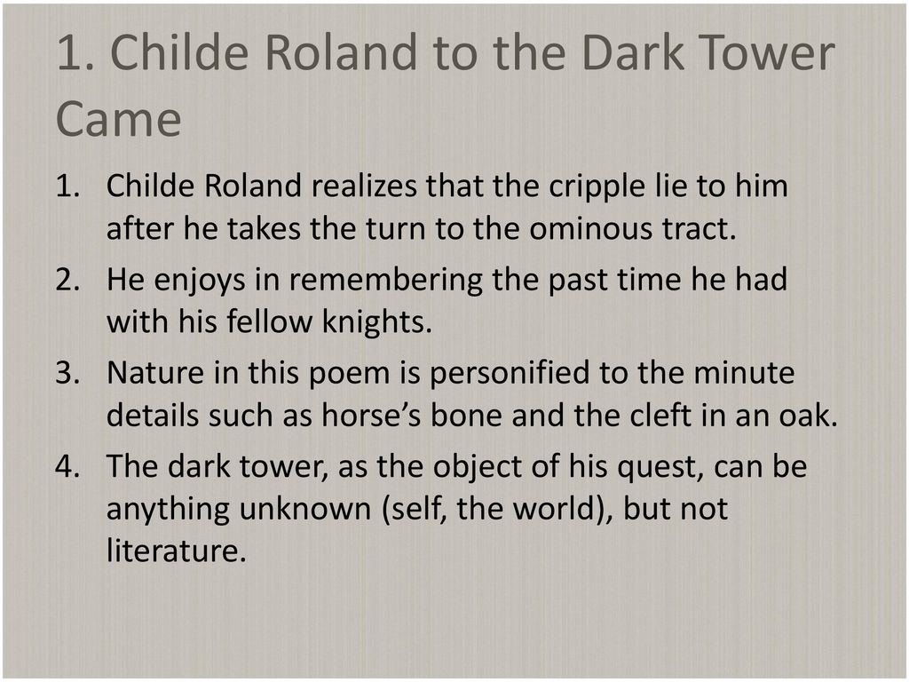childe roland to the dark tower came poem