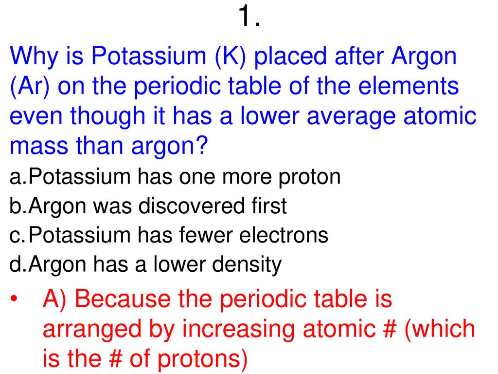 Argon - Atomic Number - Atomic Mass - Density of Argon