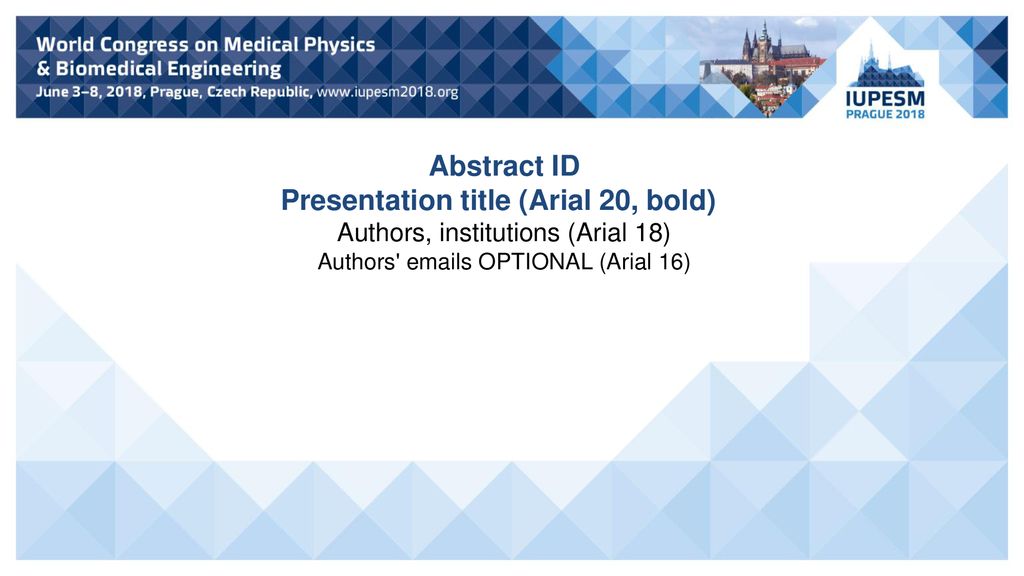 Presentation title (Arial 20, bold)