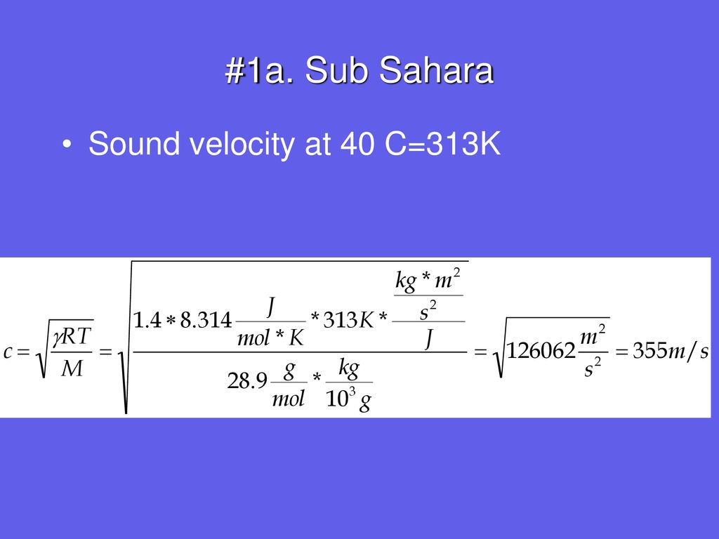 #1a. Sub Sahara Sound velocity at 40 C=313K