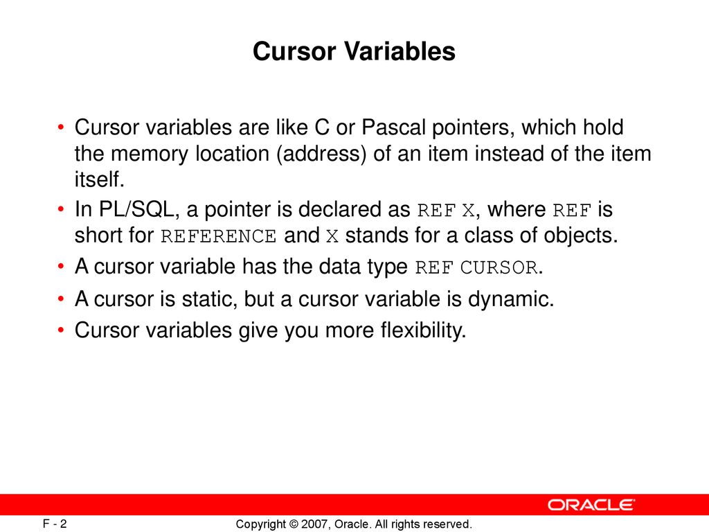 ref cursors ref cursors