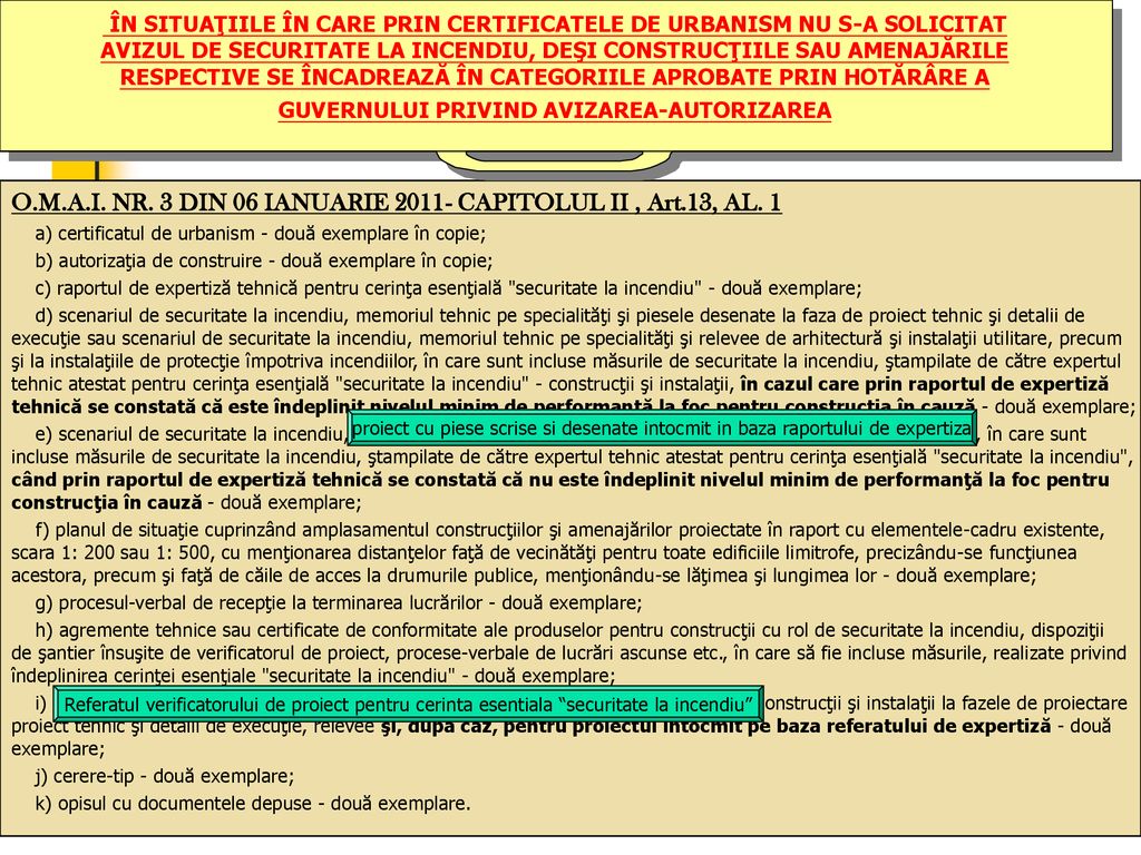 METODOLOGIA DE AVIZARE AUTORIZARE PRIVIND SECURITATEA LA INCENDIU SI  PROTECTIA CIVILA(O.M.A.I. nr.3/2011 ) - ppt download