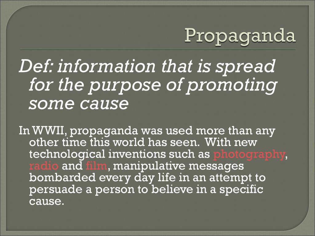 World War II Propaganda ppt download