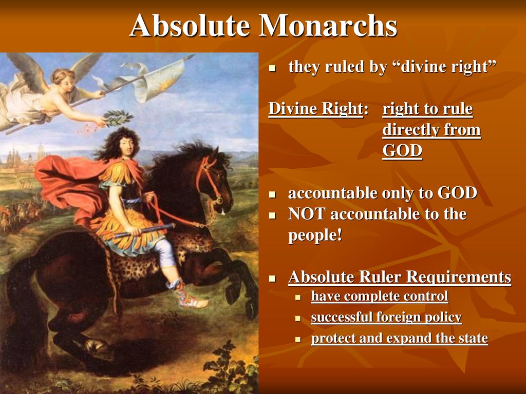 Absolute Monarchs they ruled by divine right
