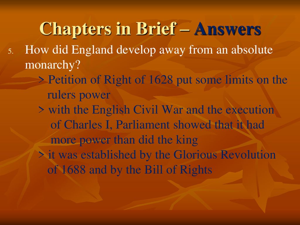 Chapters in Brief – Answers