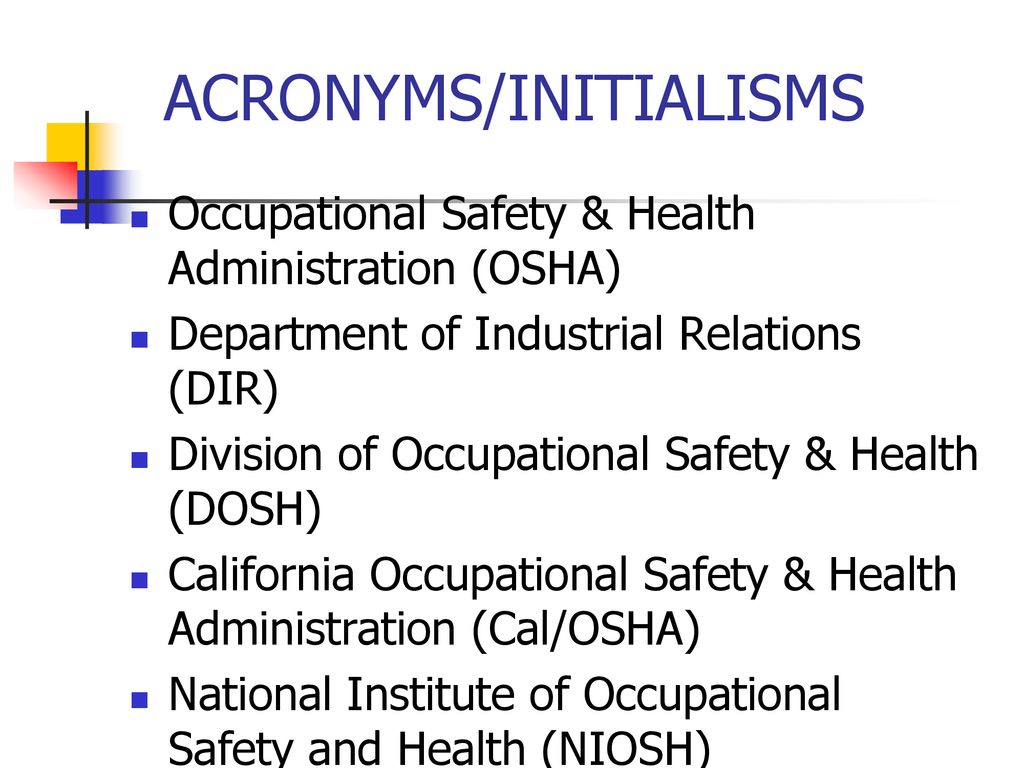 OSHA Acronyms! With Definitions! - HSI