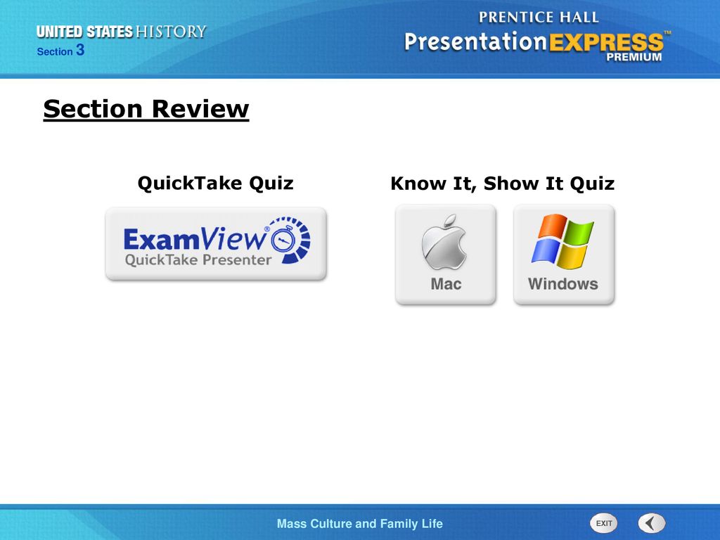 Section Review QuickTake Quiz Know It, Show It Quiz 19
