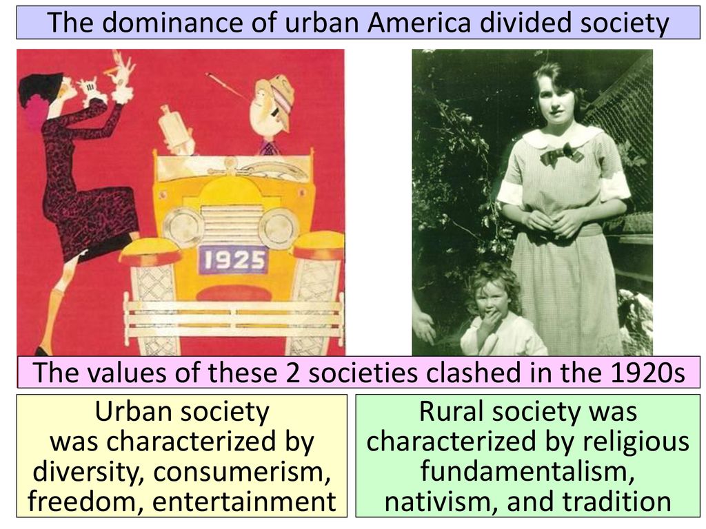 The dominance of urban America divided society