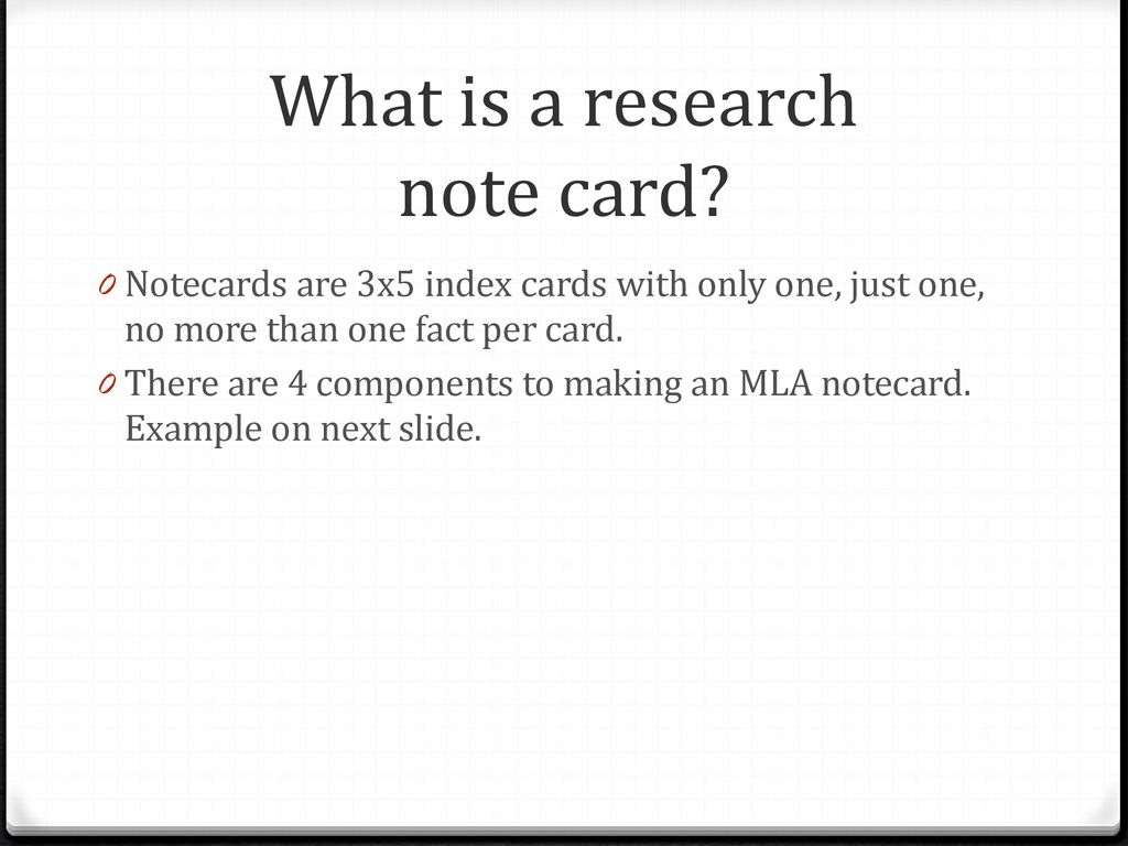 How To Write In Mla Format On A Notecard Dimensions