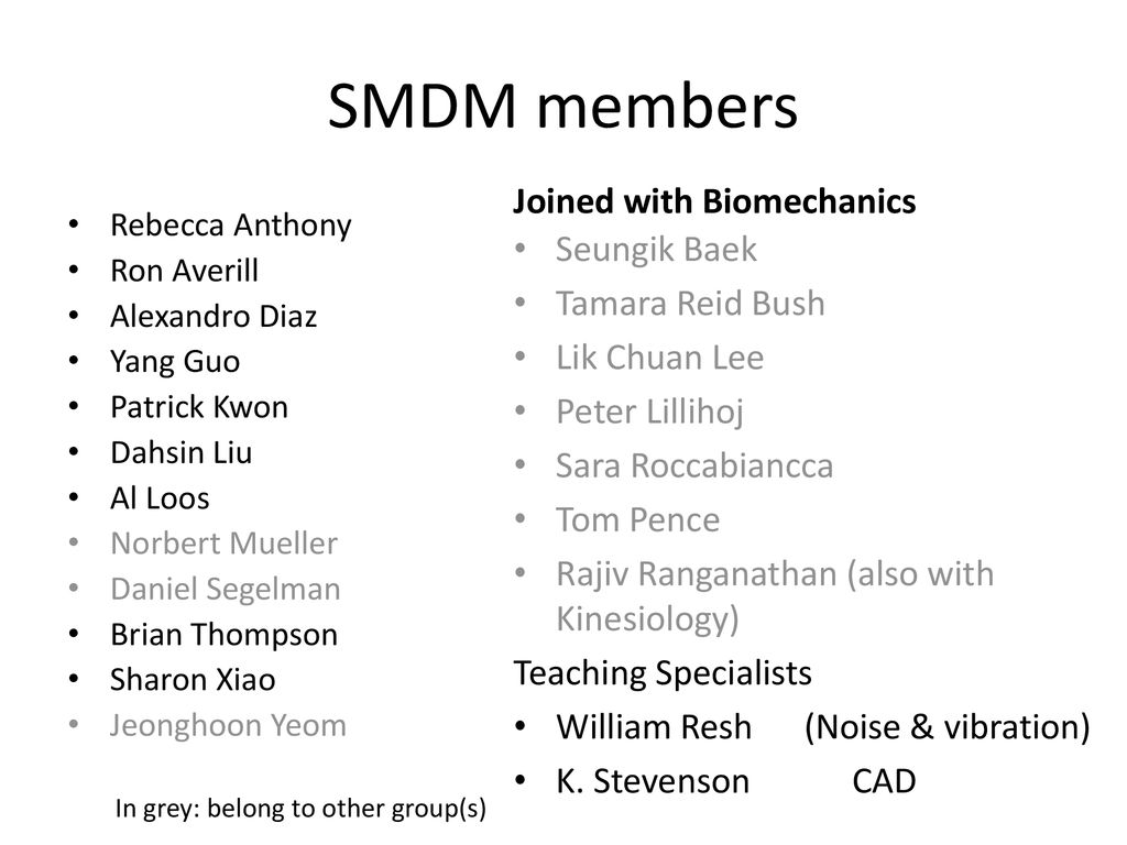Solid Mechanics, Design & Manufacturing (SMDM) Group - ppt download