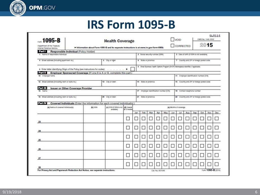 New Tax Forms For FEHB Enrollees: Forms 1095-B And 1095-C - Ppt Download