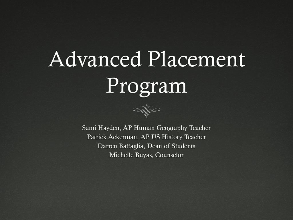 Advanced Placement Program - ppt download