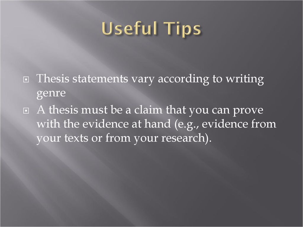 THESIS STATEMENTS. - ppt download