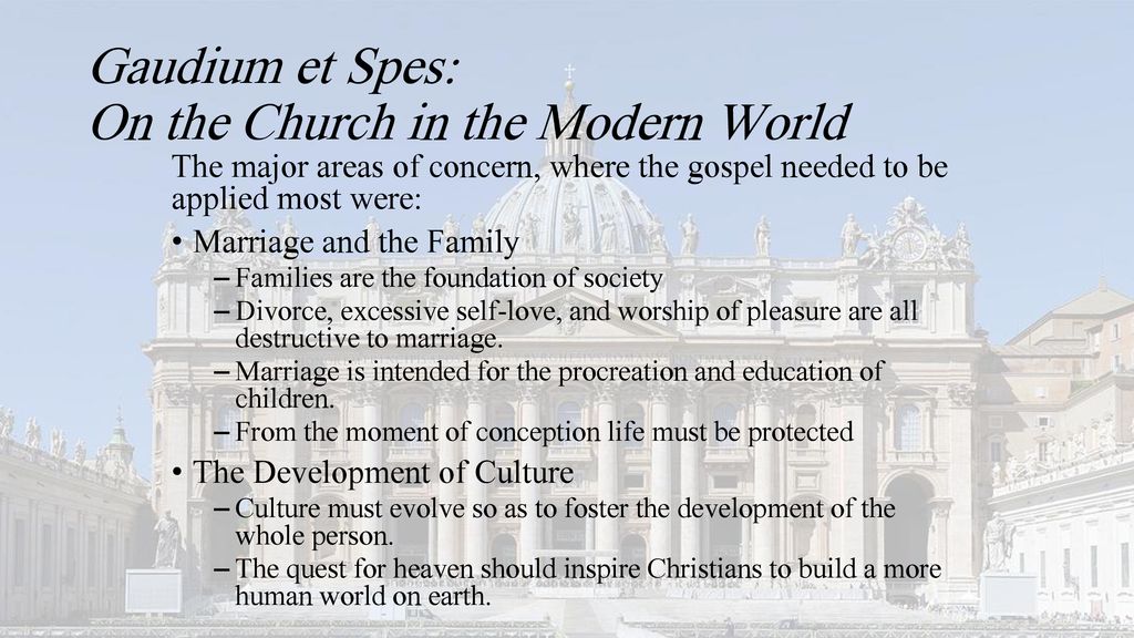 Gaudium Et Spes (On the Church in the Modern World), Summaries History