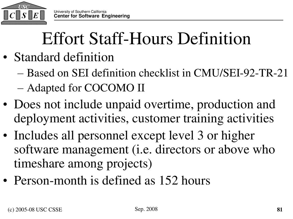 Effort Staff-Hours Definition