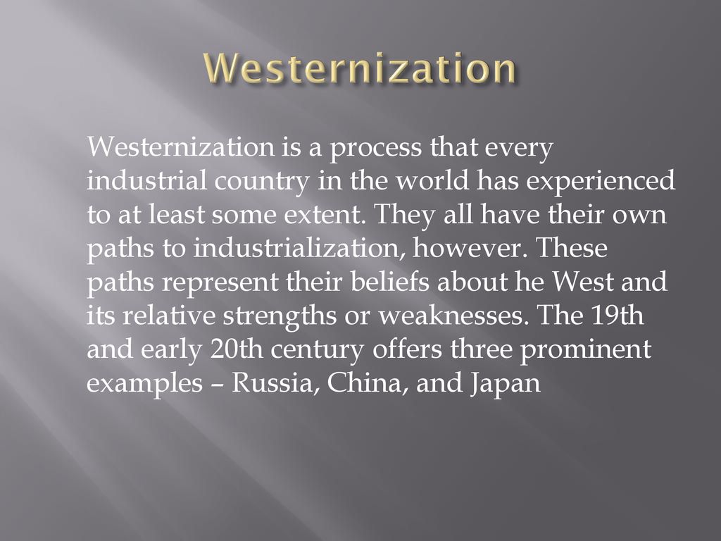 westernisation examples