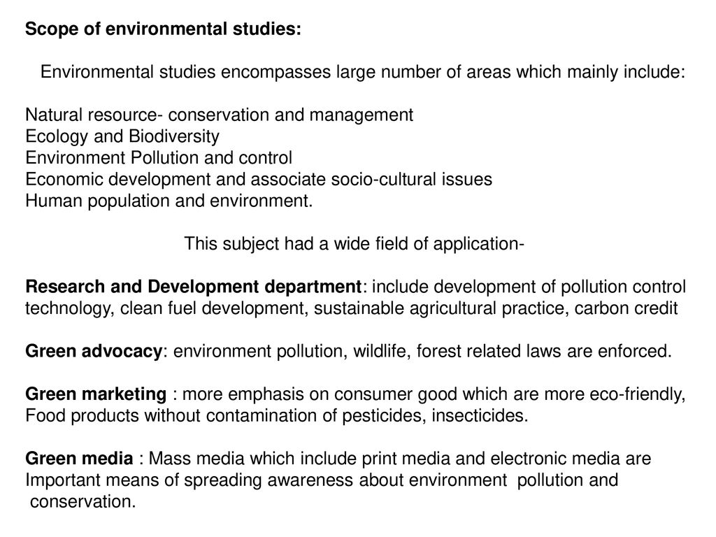 environmental studies scope